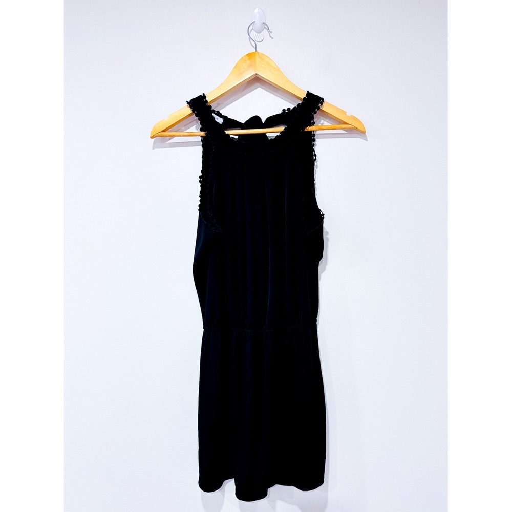 MAURICES Black Halter Romper Sleeveless Crochet Trim Casual Small